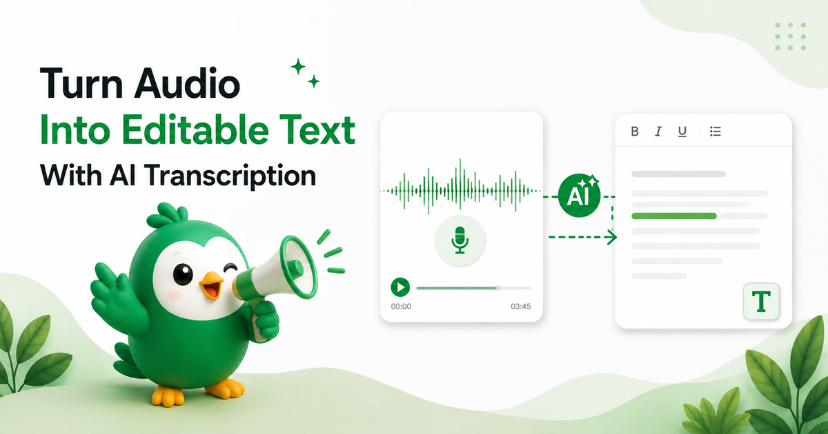 Turn Audio Into Editable Text With AI Transcription